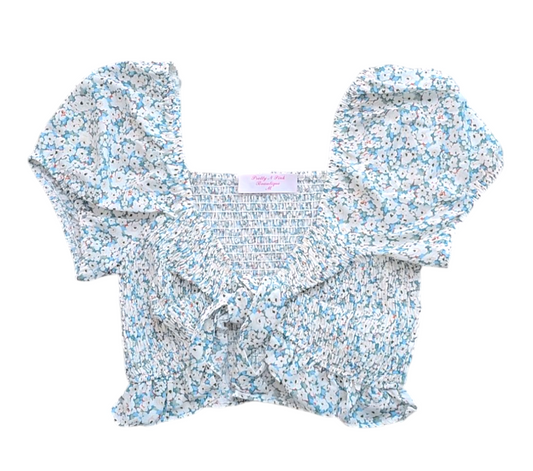 Flowery Front Tie Top ♡